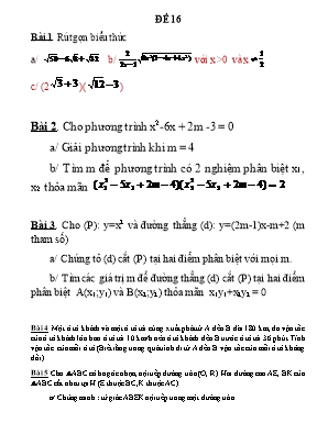 Bộ đề luyện thi vào Lớp 10 THPT môn Toán
